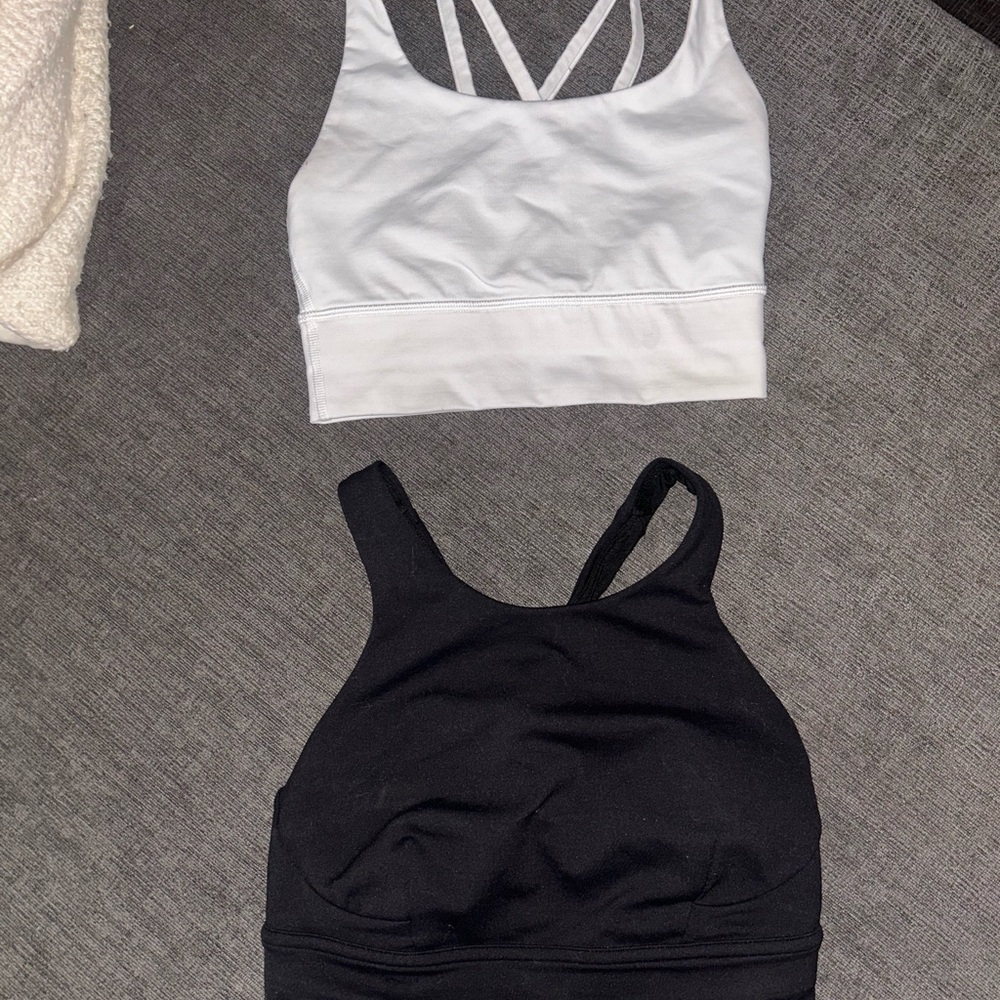 lululemon athletica Black & White Strappy Sports Bras Duo